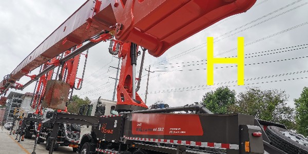 混凝土泵車臂架的角度